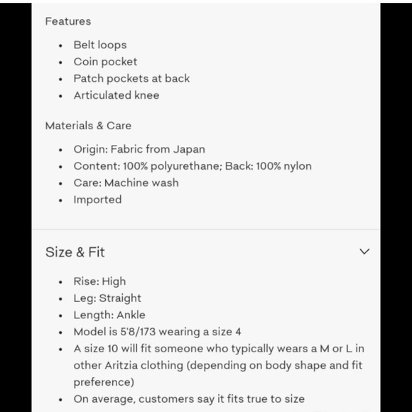 Aritzia wilford the long Melina pant -size 4 - Picture 7 of 8